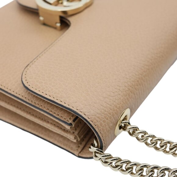 Gucci  Interlocking GG Small Dollar Calfskin Leather Crossbody Bag Beige - Picture 6 of 16